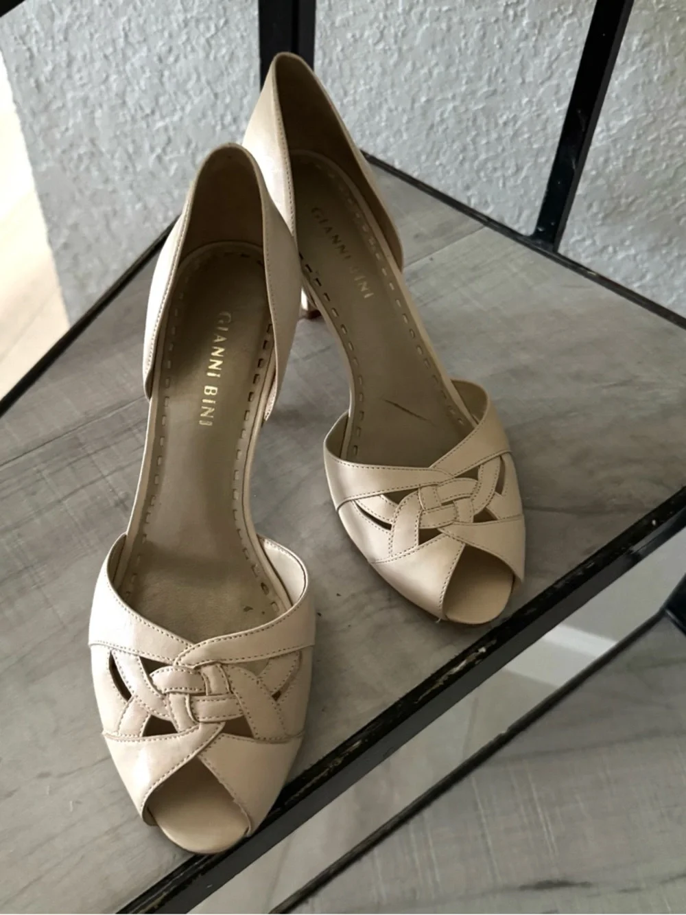 Gianni Bini Braided d’Orsay Peep Toe Nude Pump - Picture 2 of 10